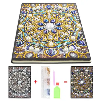 

Diamond Painting Notebook DIY Vintage Mandala Pattern Special Shaped Diamond 50 Pages A5 Sketchbook Cross Stitch Crafts Dropship