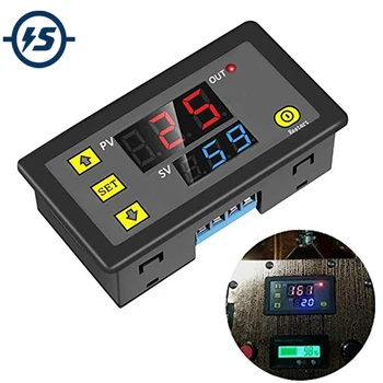 

Timer Relay DC 12V 10A Programmable Digital Cycle Delay Switch Module 1500W ON-Off Control 0-999 Second Min Hour LED Display