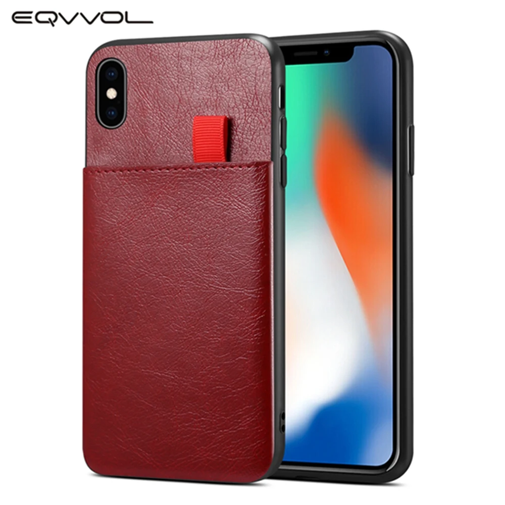 Eqvvol Ретро Чехол из искусственной кожи для iPhone 11 Pro MAX 2019 слот кредитных карт