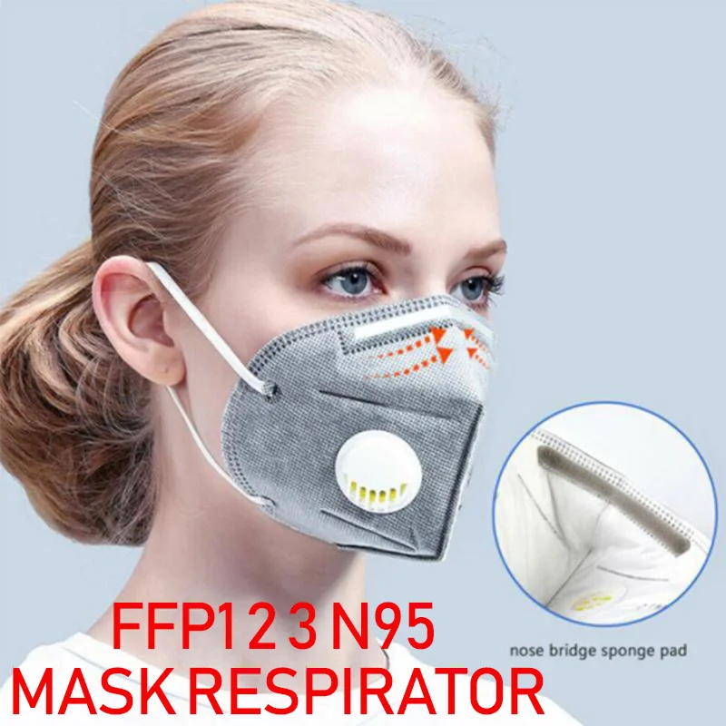 

FFP1 2 3 Mask Respirator Anti Dust PM2.5 Filter Mouth Mask Cotton N95 Reusable Proteccion Face Mask As KF94 Pff3 Mask In Stock