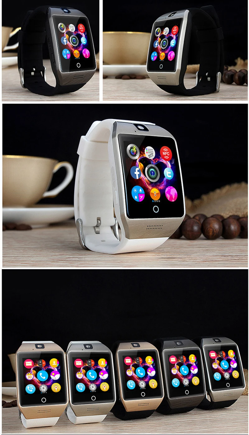 Q18 Смарт-часы камера Sim карта TF смарт-браслет Bluetooth спортивный сенсорный экран умные часы для мужчин и женщин для телефона Android DZ09 A1