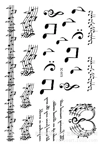 Водостойкая временная татуировка наклейка музыкальная нота перо Тотем для девушки женщины тату наклейка s флэш-тату поддельные татуировки 7