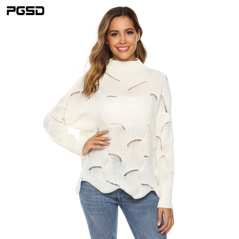 PGSD Осень-зима Простые Модные Повседневные Для женщин одежда полые Высокий