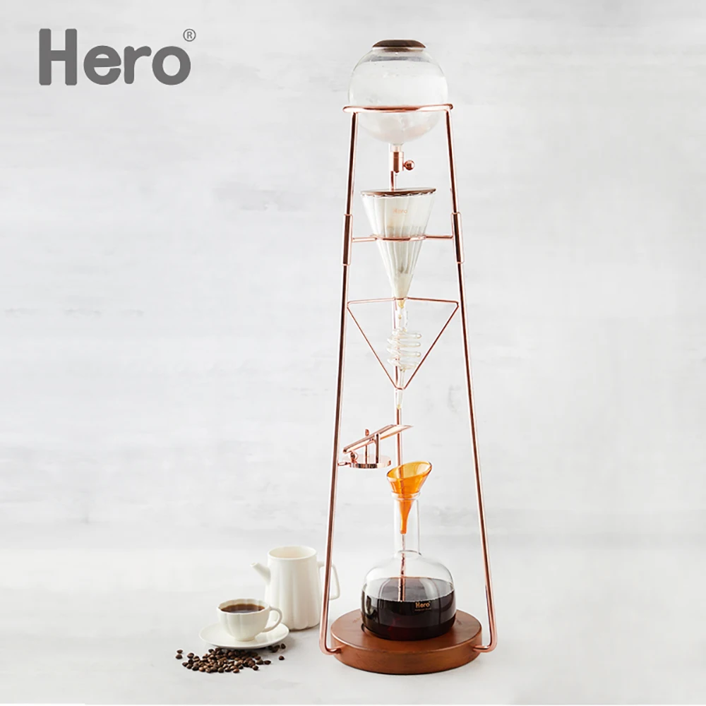 Nispira Iced Coffee Cold Brew Drip Coffee Maker Mini Tower, 400ml (BD-12) Silver