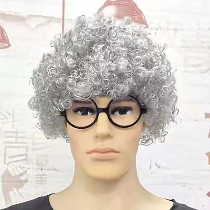 Halloween Round Explosion Hair Wig Cosplay Dance Party Hairpiece Colourful Funny Clown Fans Afro Hairstyle Children Adult