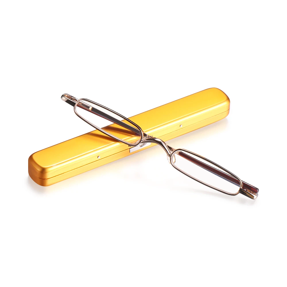 Mini Lunettes De Lecture Compactes Avec étui Clip – Monture Métal Mince, Lentilles HD Anti-reflet
