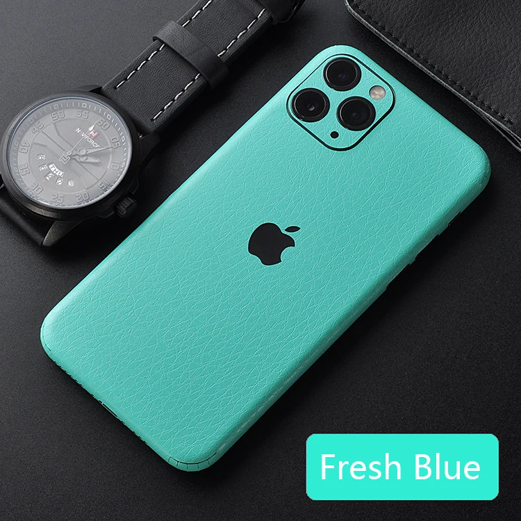 Кожаная наклейка с узором для iPhone 7 8 6 6s Plus задняя пленка тонкая декоративная наклейка для iPhone 11 11Pro Max - Цвет: fresh blue