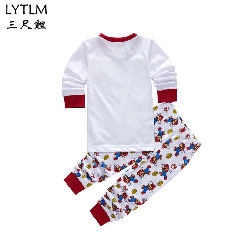 LYTLM Пижама с Супер Марио детский пижамный комплект, Детская Пижама для мальчиков и девочек, Infantil, одежда для сна Домашняя одежда хлопковые пижамы для малышей с героями мультфильмов