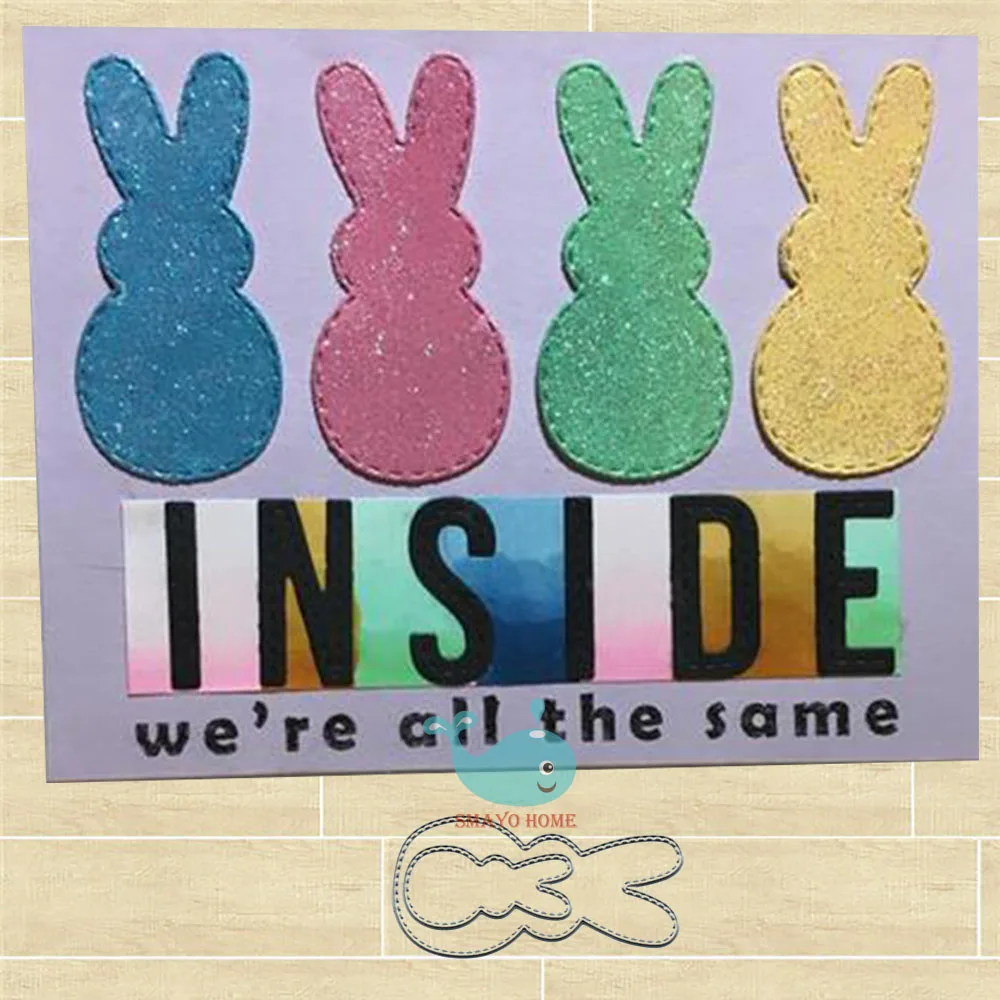 

Two Rabbit Metal Cutting Dies for Scrapbooking Album Paper DIY Card Decoration Embossing New Dies Cut 2019