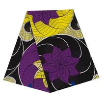 Фиолетовый цветок африканская печатная настоящая восковая ткань для вечерние платья высокое качество Анкара голландская настоящая вощеная ткань