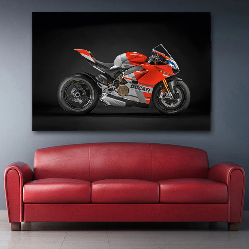 DIY картины в рамке Супербайк Ducati Panigale V4 S мотоцикл красный автомобиль Картина Холст Плакаты шелковые принты стены искусства
