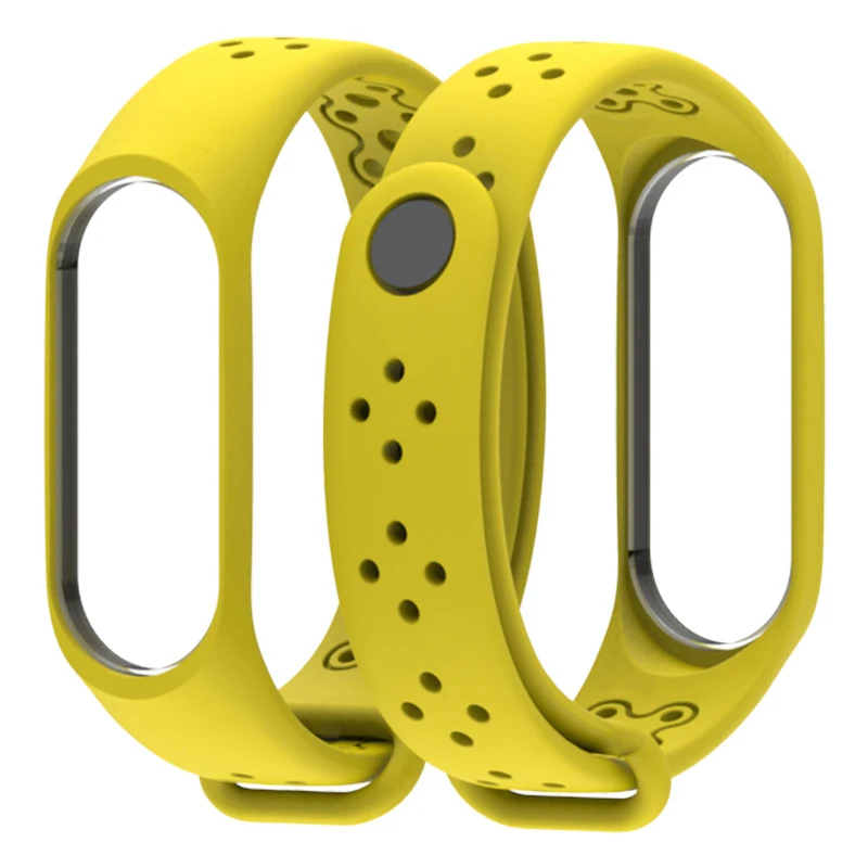 Цвет: желтый Цветной браслет для mi Band 4, аксессуары Pulseira mi band 4, силиконовый браслет mi band, умный Браслет для Xiaomi mi Band 4, сменный ремешок - Цвет: Цвет: желтый