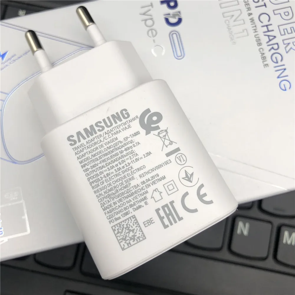 Samsung Note 10 супер быстрое зарядное устройство PD PSS 25 Вт Супер адаптер питания для быстрой зарядки кабель type-c для Galaxy Note10 pro S10 Mi 9 K20