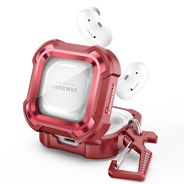 Wireless Earphone Charging Box For Samsung Galaxy Buds Live Bluetooth Headset Protective Shockproof Cover Box With Buckle Red