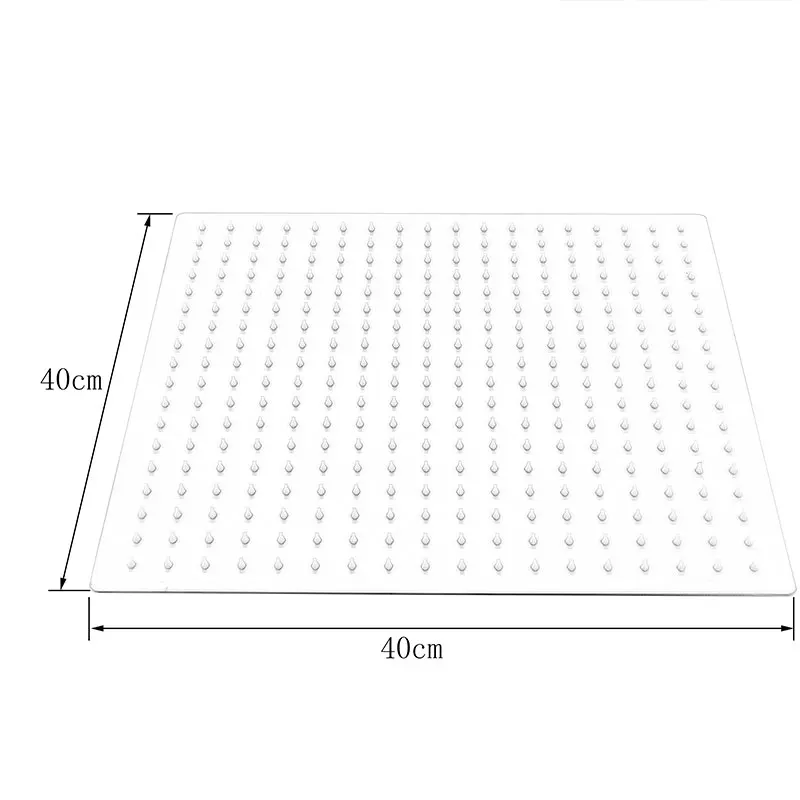 16 Inch  Black Square Shower Head Rainfall Shower Accessories Stainless Steel Top Bathroom Ultrathin Shower Head Ceiling Install 6