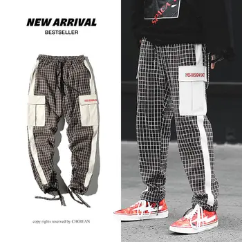 

Men's trousers 2020 spring new slim-fit plaid print bouquet trouser trousers loose casual fashion youth men's wear