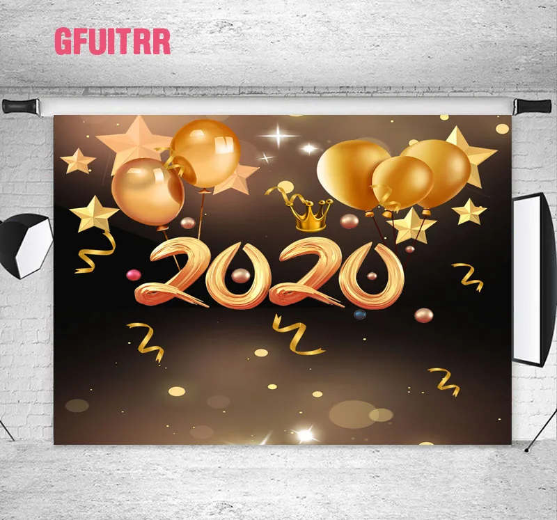 GFUITRR фотография с новым годом фон 2020 для вечерние фотообои золотистый черный