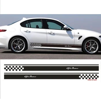 

For () 2pcs Stickers Decal for Alfa Romeo 147 156 159 166 Giulietta Stelvio Gloria Stripe body kit Door Handle Guard Sill