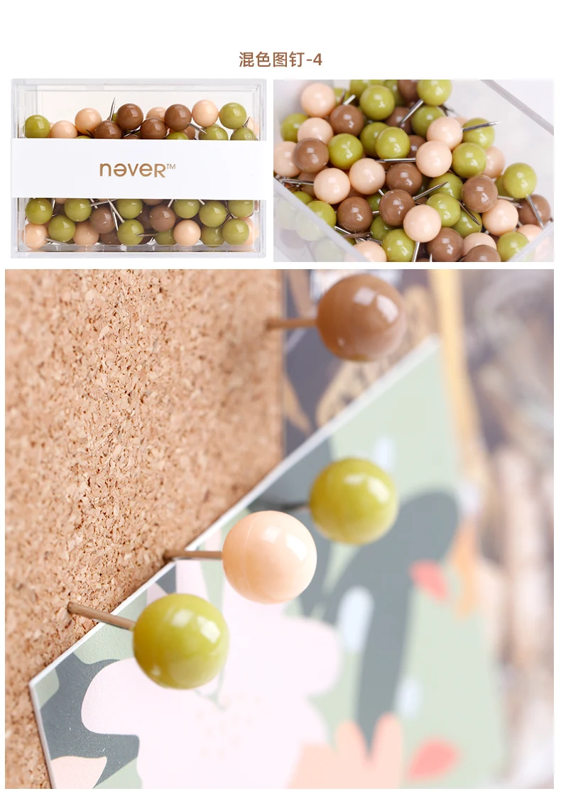 Never Rainbow candy color Thumbtack Pin для мягкого каркаса push-pin Thumb tacks украшения для офиса аксессуары Канцелярские товары 120 шт