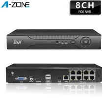 A-ZONE 4CH/8CH POE NVR 1080P сетевой видеорегистратор Onvif H.264 домашний видеорегистратор видеонаблюдения для системы безопасности POE