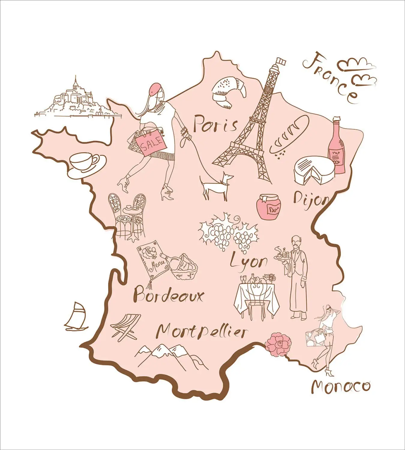 Эйфелева башня пододеяльник набор Bordeaux Lyon Monaco Париж Дижон типографская Карта Дизайн декоративные 3 шт постельных принадлежностей