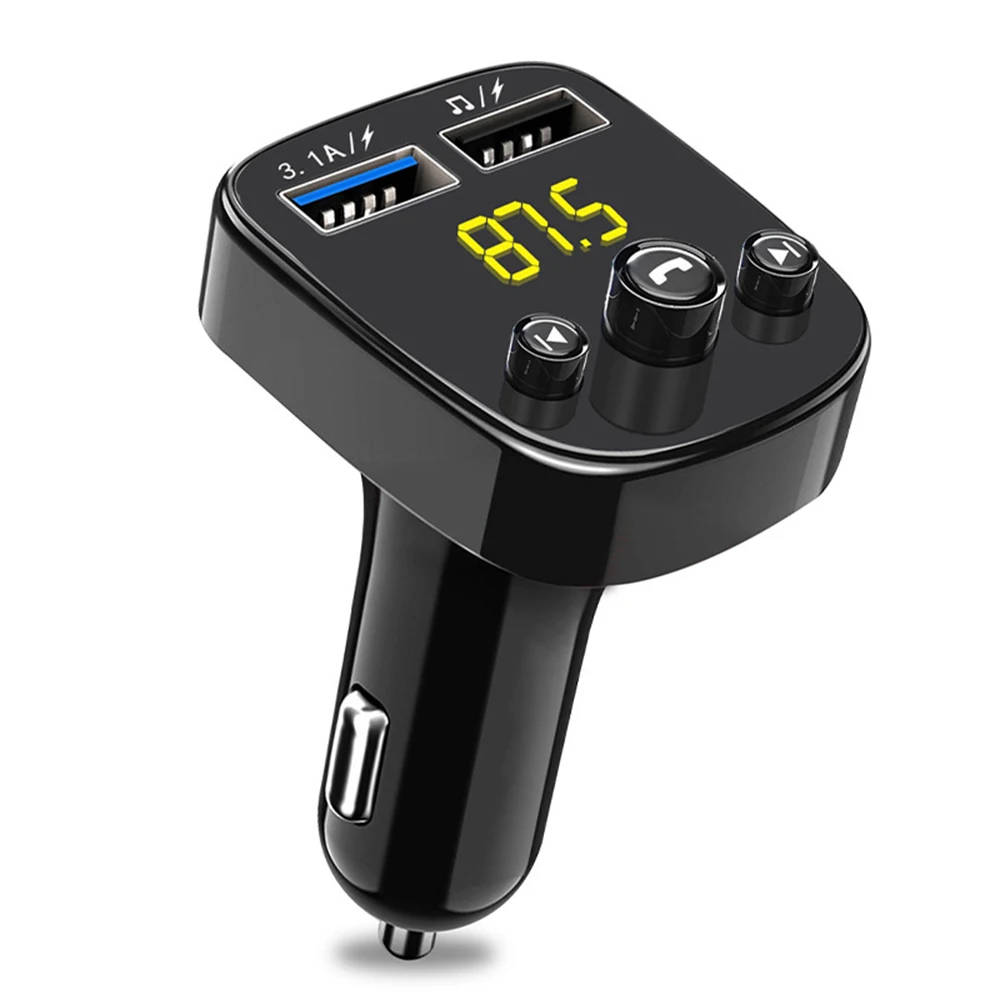 Fm-передатчик Bluetooth 5,0 Автомобильный MP3-плеер адаптер батарея напряжение снижение шума TF карта hands-free Dual USB зарядное устройство