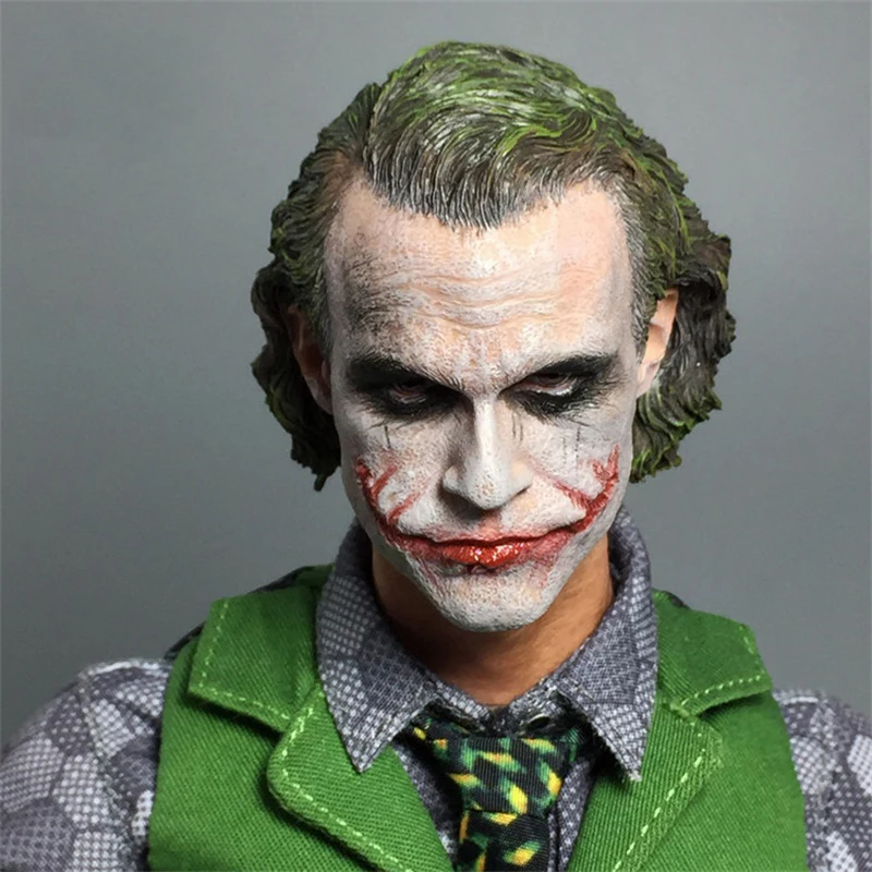 

New Version 2.0 1/6 Joker Clown Purple Coat Weathered Suit With Weapon Full Set Figuer For Collection