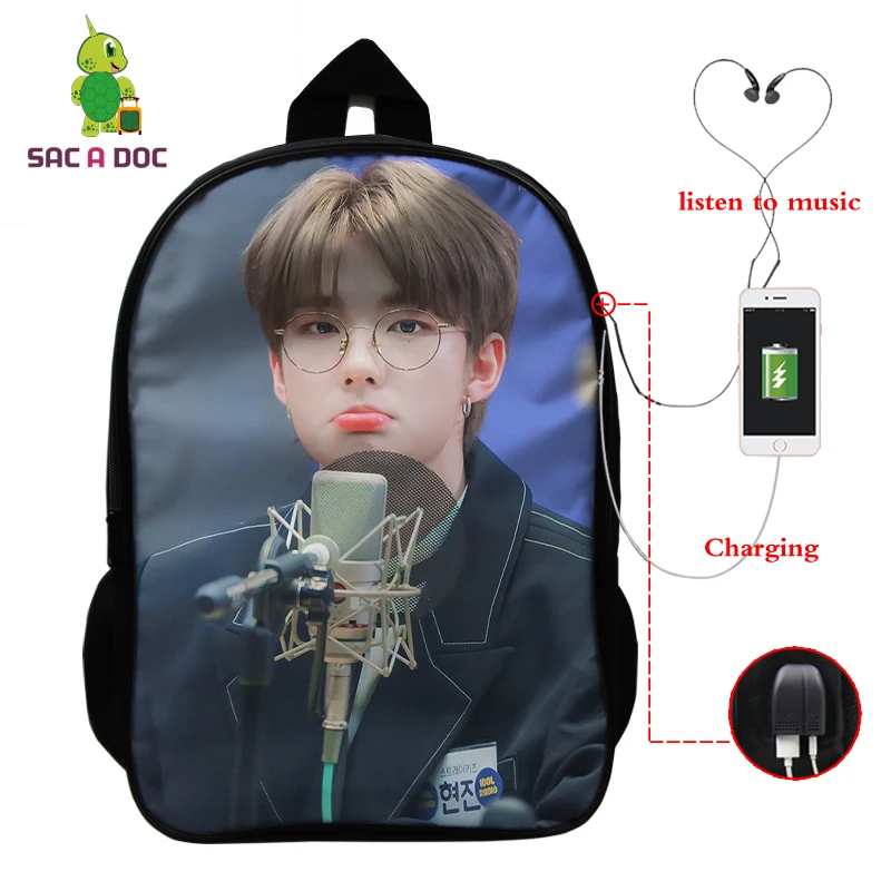 Mochila Kpop рюкзак для детей женский многофункциональный USB зарядка латоп рюкзак школьные сумки для подростков девочек мальчиков рюкзак для путешествий - Цвет: 11