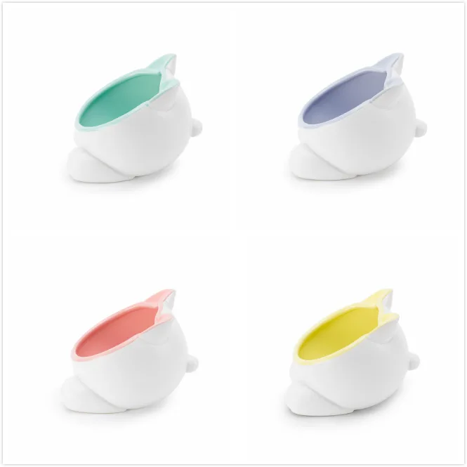 New Products America vivipet Cat Bowl Ceramic Cat Head Water Bowls Macarons Food Basin Oblique Mouth Spine-Anti-Knock over