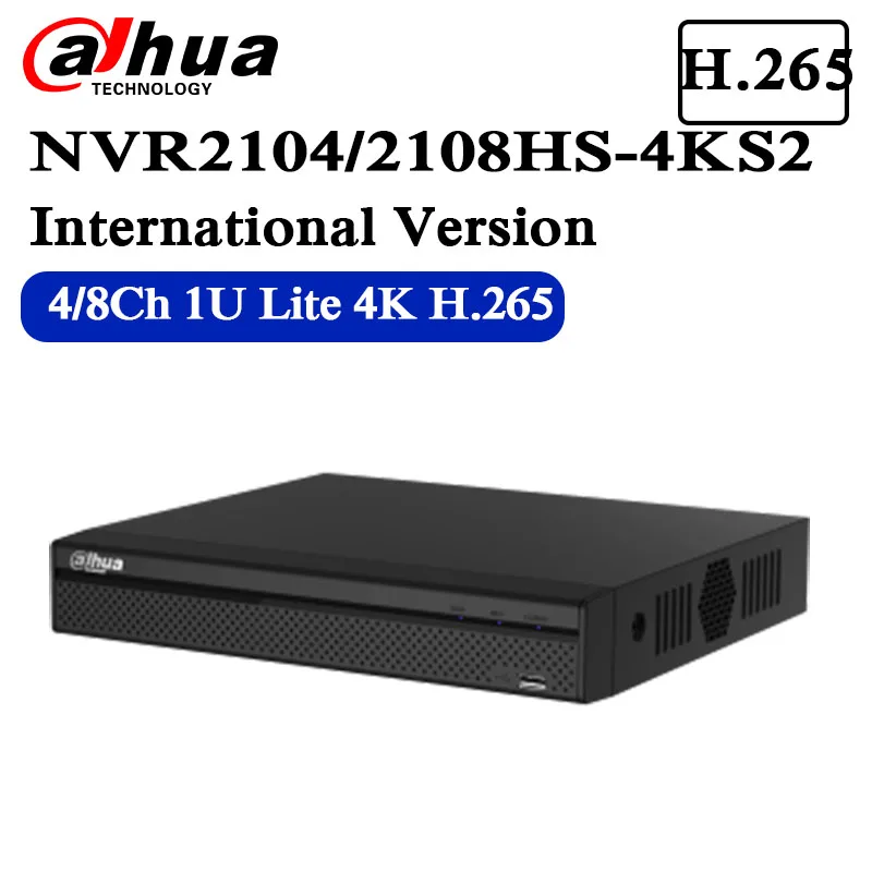 Dahua 4K 4CH 4PoE NVR2104HS-P-4KS2 1U Lite H.265 NVR Network Video Recorder NVR