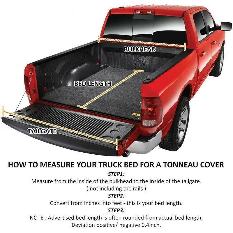 Samger Tri-fold Tonneau Cover Car Truck Soft Tri Fold For Ford F-150 04-08 5.5ft Short Bed