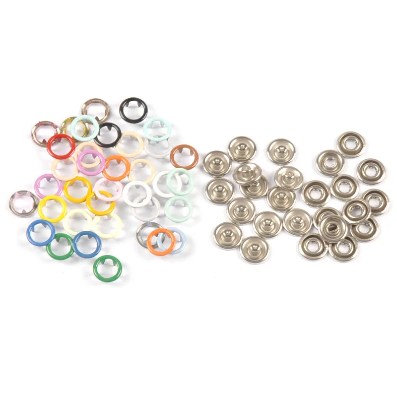 50set/lot Colorful Iron Prong Snap Buttons Round Metal Fasteners Press Stud for Romper Buckle Snap Baby Clothes Accessories 3