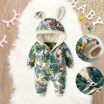 

2019 Winter New Style Long Sleeved Baby Romper Cotton Newborn Body Suit Baby Pajama Baby Floral Printed Romper Jumpsuit Playsuit