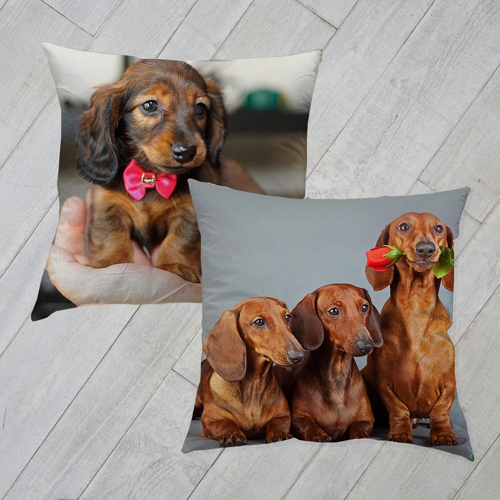 1 шт. 45*45 см милая собака подушка чехол Wirehaired подушки с таксой диван кровать