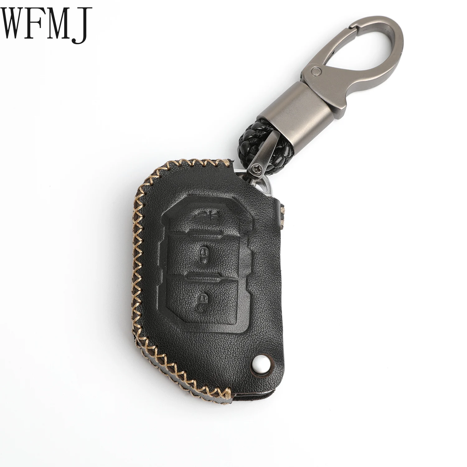 WFMJ черная кожа для 2018 2019 2020 2021 Jeep Wrangler JL Gladiator JT JLU 68292942AA 3 кнопки флип-Брелок чехол