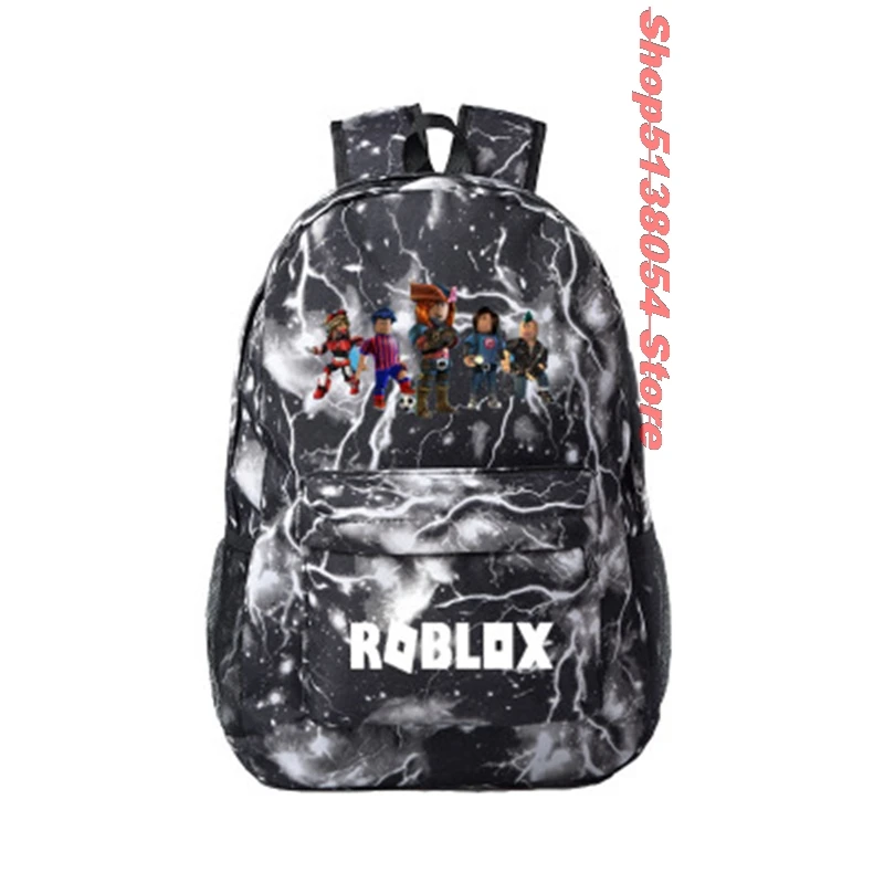 Roblox xadrez mochila crianças saco de escola