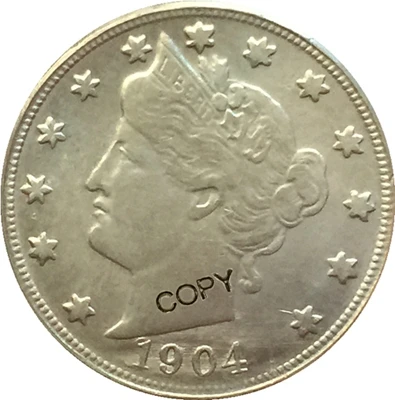1904 США 32 монеты LIBERTY HEAD никель пять центов копии монет - Цвет: 1904