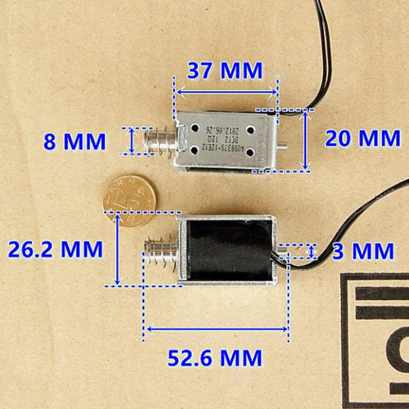 DC 12V 10,8 W Push Pull Тип микро Электрический магнит с пружинный шток мини соленоидный привод электромагнит ход 10 мм