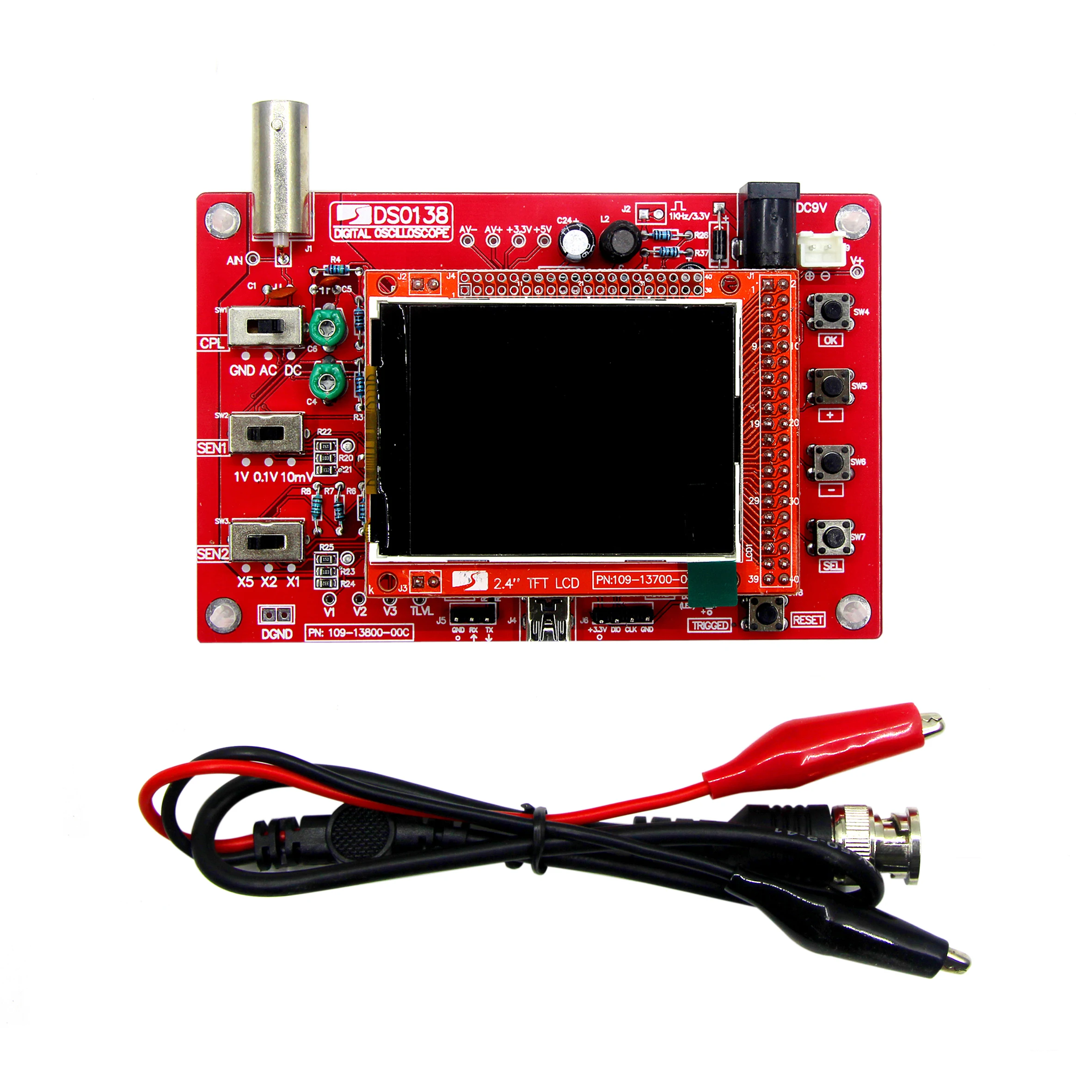 

DSO138 digital oscilloscope with probe analog bandwidth + acrylic DIY housing (welding)