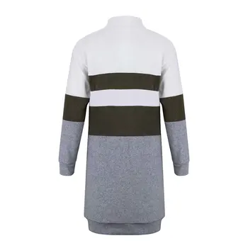 

Women A- line Shape Sweater Matching Color Semi-high Collar Loose Long Polar Pullovers Shopping Work Festivals