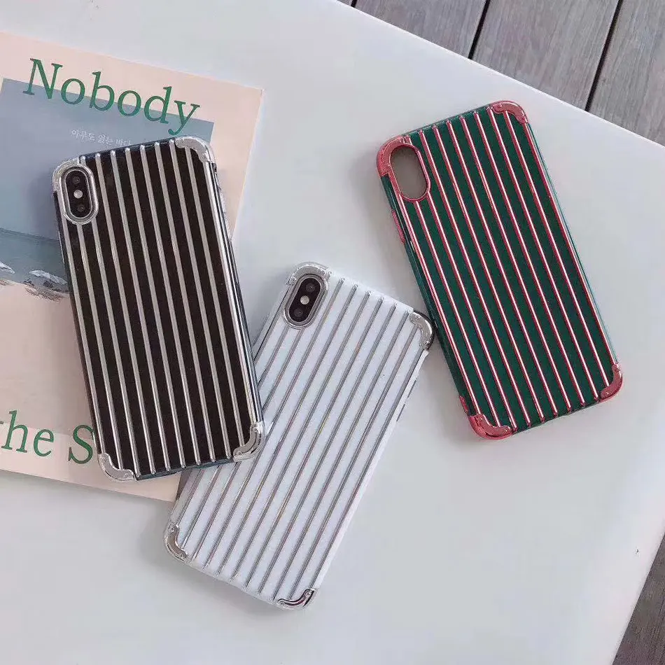 Fashion Trunk Stripe Phone Case For iphone XS Max case for iphone XR X XS 6 6S 7 8 Plus TPU Soft Silicone Back Cover Case 20pcs