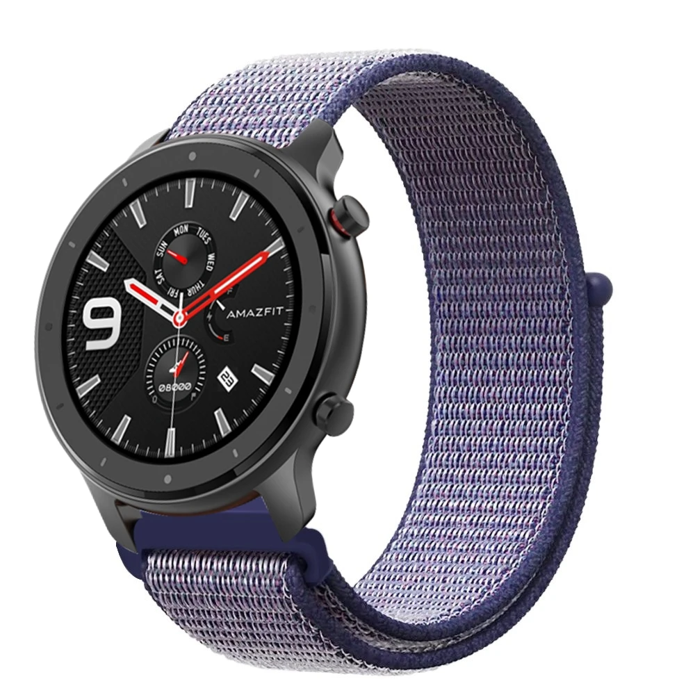 Браслет Makibes сменный ремешок для часов Huami Amazfit GTR Stratos Loop нейлоновый холст черный/серебристый/розовый/синий/зеленый ремешок