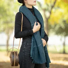 Plaid Scarf Men Wool Keep Warm Winter Scarf Men Women Fashion Green Scarves Luxury Brand Kids Scarf Warp Scarfs for Ladies