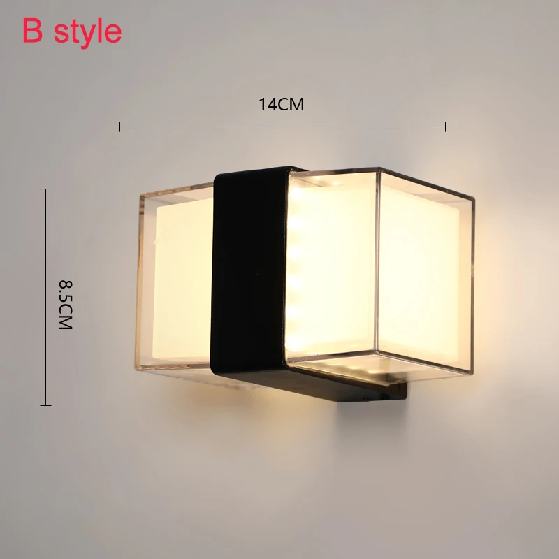 B style 10W Светодиодный настенный светильник IP65 водонепроницаемый наружный садовый светильник 85-265 в декоративный радар Датчик движения Ночной Настенный фонарь безопасности ZBW0006 - Испускаемый цвет: B style 10W