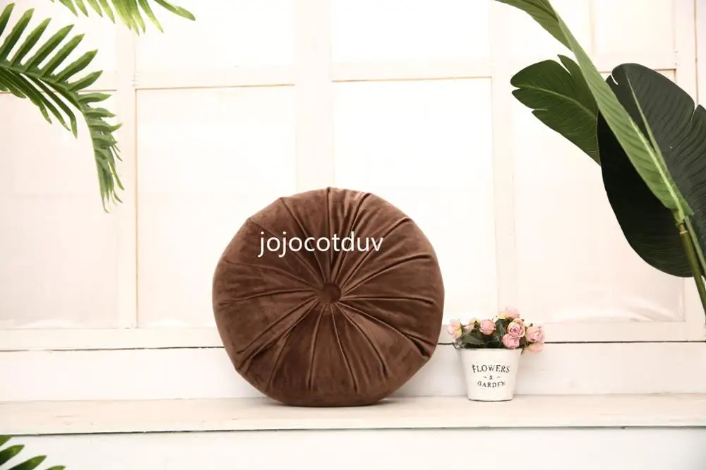 coffee 40x40 см, японский стиль, подушка для пола, круглая подушка для медитации, подушка для занятий йогой/тыквой, подушка для дивана, круглая бархатная ткань, подушка - Цвет: coffee