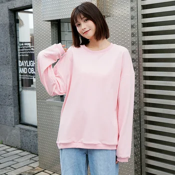 

Solid color sweatshirt autumn and winter women's sweatshirt casual hoodie
