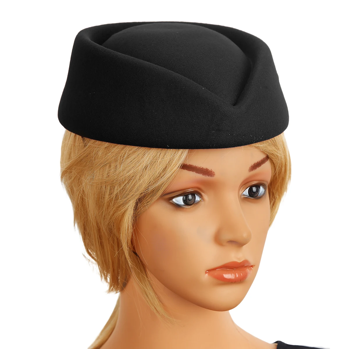Имитация шерсти Войлок стюардесса воздушная стюардесса Pillbox Hat Millinery каплевидный чародей основа кепки для косплея костюм аксессуары