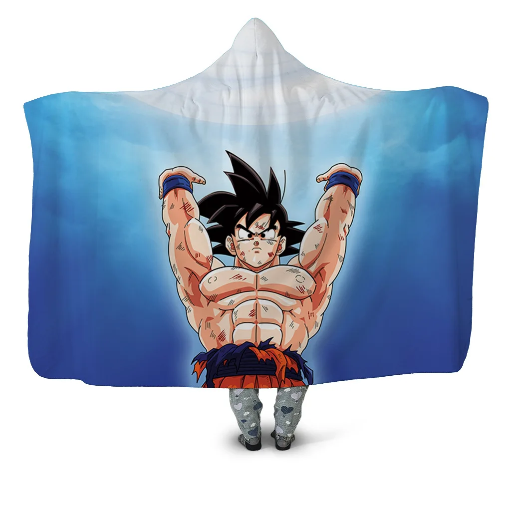 3D с рисунком из аниме «Наруто» Dragon Ball теплый с капюшоном носимых Одеяло диван Manta пледы Одеяло плед; одеяло; Одеяло толстовка с отложным воротником