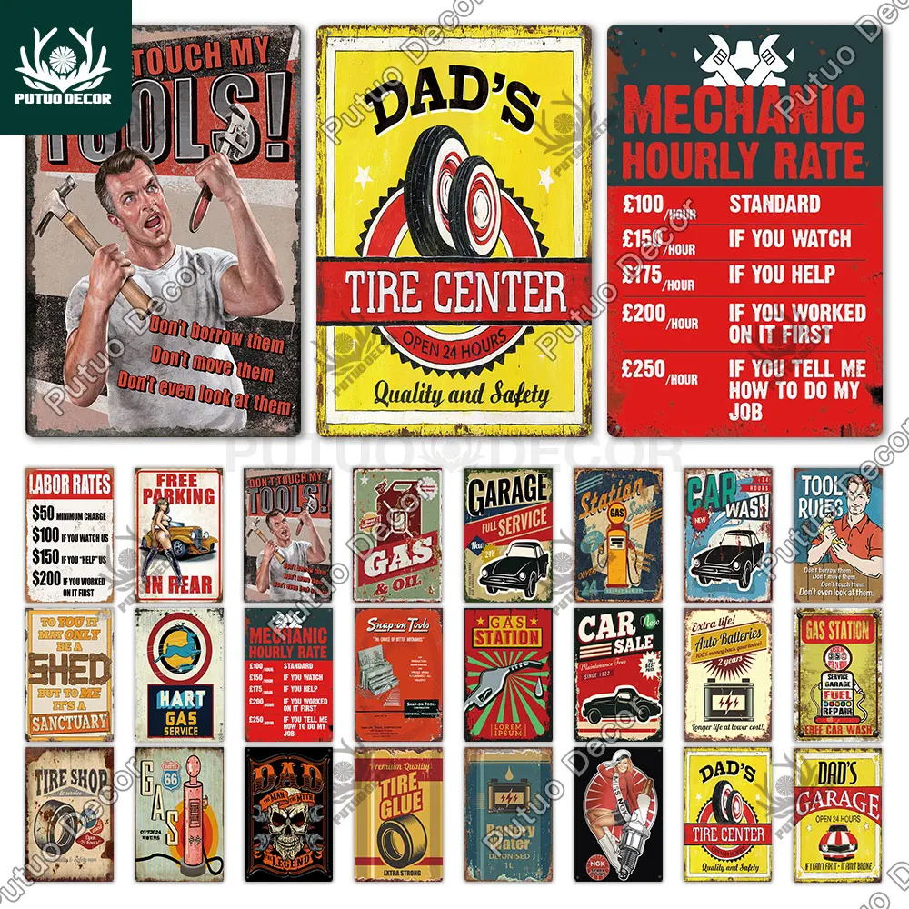 Гараж металлический знак доска Металл Винтаж жестяная вывеска значки в стиле ретро Настенный декор для