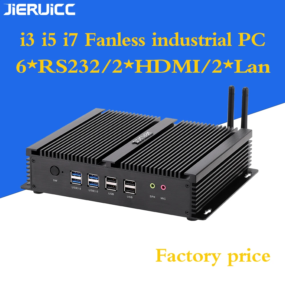 Cheap Industrial PC Fanless Intel Core I3 4010U i5 4200u i7 4500u NUC Barebone Mini with 6COM DUAL LAN Port 2 hdmi | Компьютеры и офис